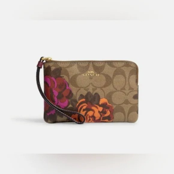 Coach Wristlet/Wallet In Signature Canvas With Jumbo Floral Print - Picture 3 of 4